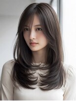 ダル 渋谷/表参道(DAL.)&nbsp;レイヤーカット/ダークブラウン/顔周りカット/くびれレイヤー