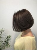 ボブ　ハイライト　ブラウンベージュ　エドルカラー