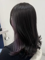 ダブルカラーラベンダーカラーインナーカラーハイライトレイヤー