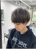 韓国顔まわりレイヤーカットグレージュオリーブベージュブラウン