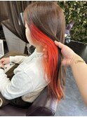 インナーカラーオレンジ【Hair Resort Noble オオヤ】