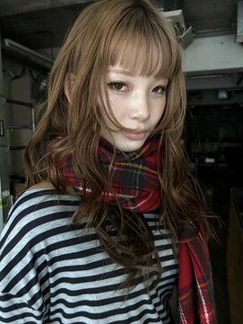 ★レイヤーカット茶髪ハニーベージュハッシュカットウルフカット