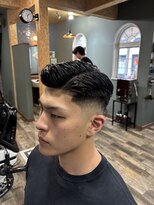 スタンドバーバー 柏(STAND BARBER)&nbsp;MEN’S/リバースセンターパート/ニュアンスパーマ/柏