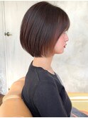前下がりひし形ショートボブ30代40代50代くびれヘア丸顔面長銀座
