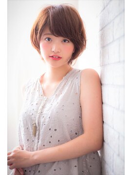 ソア 武蔵小杉(SOAR) かきあげマロンベージュストカールくびれヘア黒髪Aラインボブ