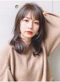 ミルクティーブラウン/シースルーバングレイヤーカット