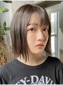 【December】就活カラー×ブリーチなし透明感グレージュカラー