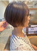 30代 40代丸みショートボブ/レイヤー/小顔/白髪