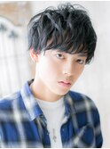 セミウエットくせ毛風な束感こなれ前髪パーママッシュn札幌月寒