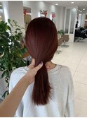 ブリーチなしダブルカラーで織りなす深みレッドブラウン