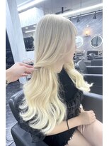 リア 大阪梅田(Ria)&nbsp;韓国ロングヘア×シールエクステ×ホワイトブロンド