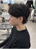 毛流れパーマ　センターパート　ニュアンスパーマ　MOMO