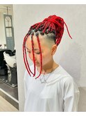 フェード女子刈り上げブレイズ特殊ヘア赤ブレイズHIRO