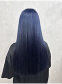 ブリーチ１回ネイビーブルーカラー♪♪