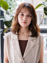 ヘアークラフト(Hair Craft)&nbsp;ナチュラルウェーブ×ミディアムレイヤーカット【岡山】ブラウン