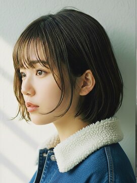 コトナ 越谷店 ミディアムレイヤーカット/髪質改善/20代30代/ダークアッシュ