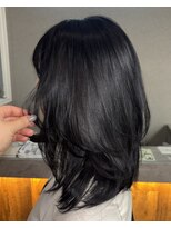 ヌル ヘア デザイン(nullus hair desigh) 【nullus ai】ミディアムレイヤー × ブルーブラック
