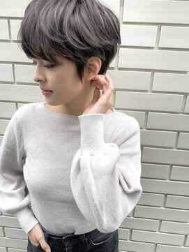 アール 北千住店(ar) 耳出しショート　ワンカールパーマ×ハイライト