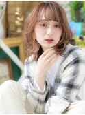 大人かわいいオレンジブラウン小顔ふわミディa志木20代30代40代