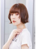 横顔美人☆ミルクティーベージュ/切りっぱなしボブ/ぶつ切りボブ