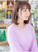 ラベージュ大人かわいい前下がりぷつっとボブc4戸頭20代30代40代
