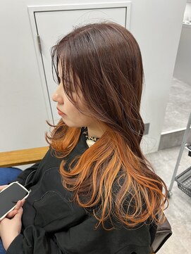 ヌープヘアーアイス(NUUP.hair ici) 20代30代大人可愛いミルクティーベージュインナーカラー