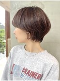 小顔サイドバングの丸みくびれショートボブ白金目黒