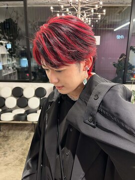 ディーカヘアーセンダイ(Di KA HAIR sendai) レッド×ブラック　メンズローライト