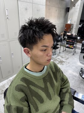 スパイキーショート×無造作パーマ