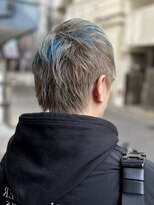 サロン ハナノ(Salon Hanano)&nbsp;メンズダブルカラースモーキーアッシュポイントブルー