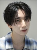 センターパート│刈り上げなし│前上がり│メンズヘア