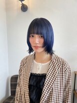 ヘアー ミュゼ 大西店(HAIR Musee) ネイビーブルー/レイヤーボブ