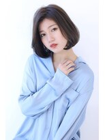 オーロ(ORO) 透明感抜群アッシュブラック前髪なしボブ