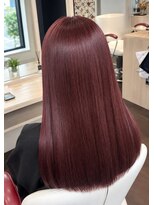 アース 郡山コスモス通り店(HAIR&MAKE EARTH) ベリーレッド×艶髪ストレート
