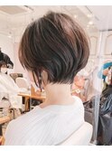前下がり丸みショートボブ耳掛け【近藤】横浜イメチェン前髪