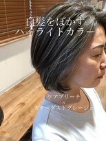 リブ(Live)&nbsp;白髪ぼかしグレイハイライトカラー[久米川/久米川駅/白髪染め]