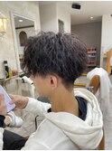 センターパート×波巻きツイストスパイラル