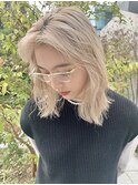 ブロンド ダブルカラー ホワイトベージュ 抜きっぱなし