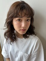 デジタルパーマ　イメチェン　チェリーブラウン　レイヤー