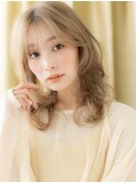 ハイトーンカラーモテ髪ひし形セミロングTc3上尾10代20代30代