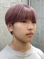 メンズハイトーンミルクティーピンクベージュカラーダブルカラー