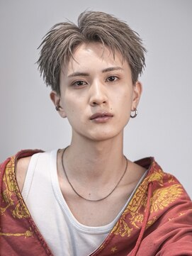 オーシャントーキョーオーバー 渋谷(OCEAN TOKYO OVER) メンズ七三ツーブロックブリーチアップバングショート