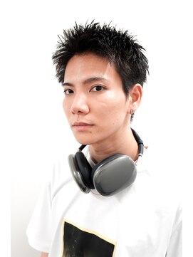 グラシアス(gracias) メンズカットアップバングスパイキーショートブルーブラック0806