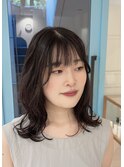 縮毛矯正と毛先パーマでゆるっと巻き髪っぽパーマ