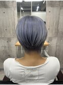 ショートボブ×アイスブルー