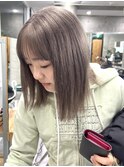 グレージュ　デザインカラー　フェイスフレーミング ブリーチ