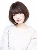 ショートボブ/20代/30代/40代/ワンカール/くびれヘア/小顔