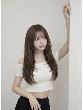 TMJ 熊本/韓国レイヤーロングヘア×ワンカールコテ巻きパーマ