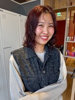 バランス ヘアーアンドアイラッシュ 野田店(balance.)&nbsp;ボブパーマ×オレンジブラウン