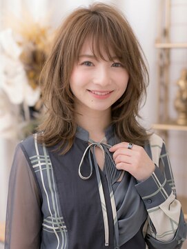 カバーヘア ブリス 志木南口駅前店(COVER HAIR bliss) 大人可愛い韓国風ウルフレイヤーくびれミディクラゲヘア20代c8
